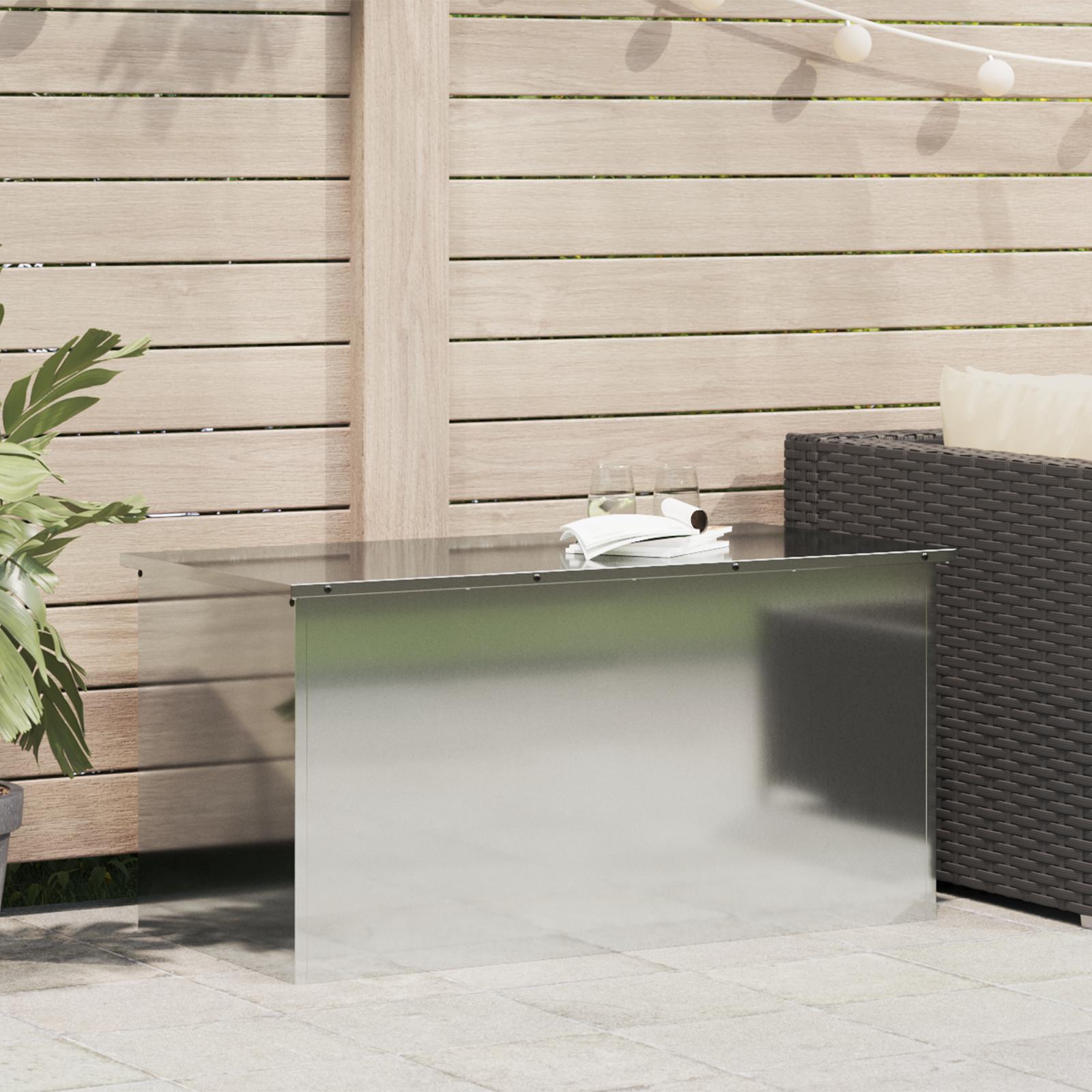 vidaXL Udendørs Opbevaringskasse Sølv 100 x 50,5 x 50 cm