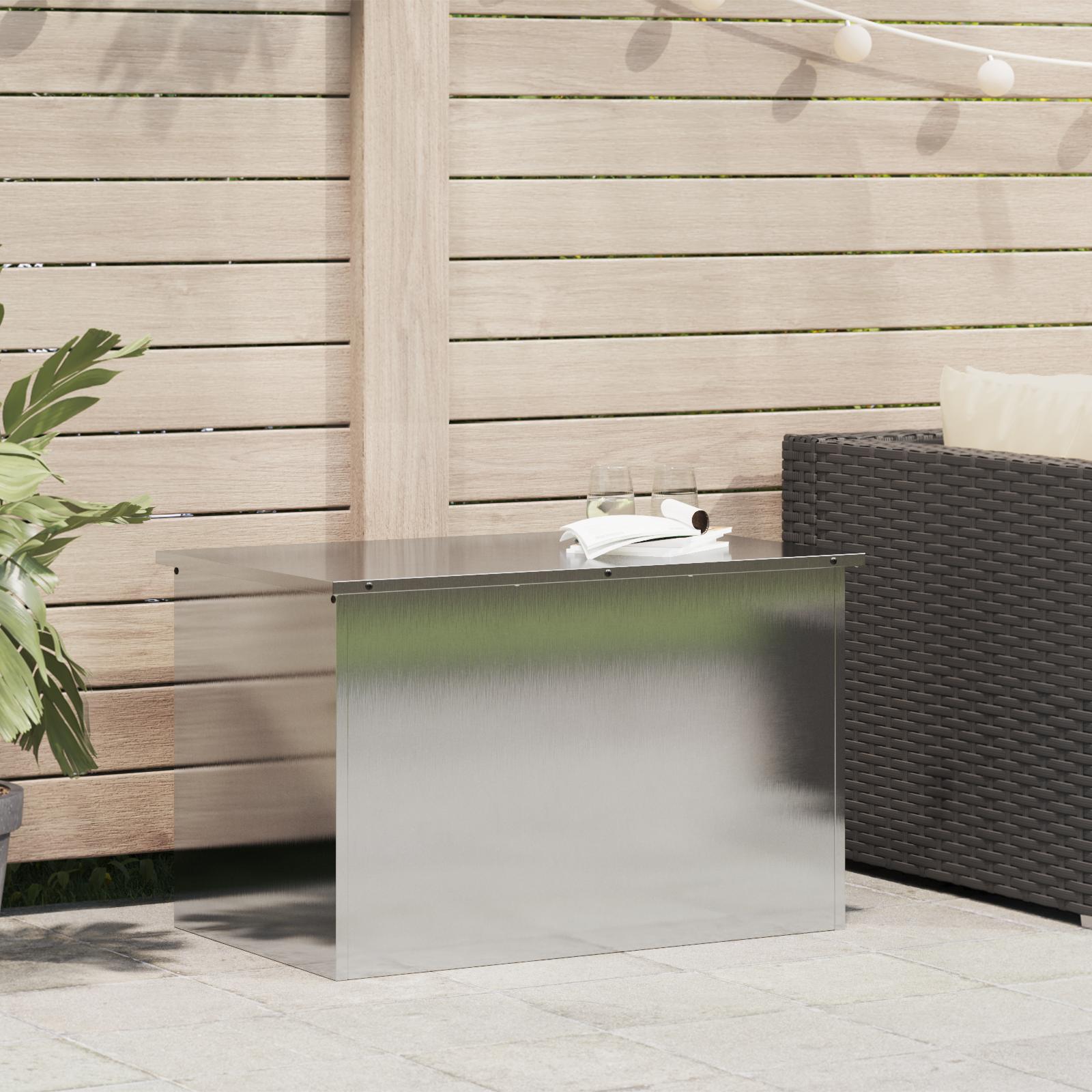 Udendørs Opbevaringskasse Sølv 80 x 50,5 x 50 cm Rustfrit stål