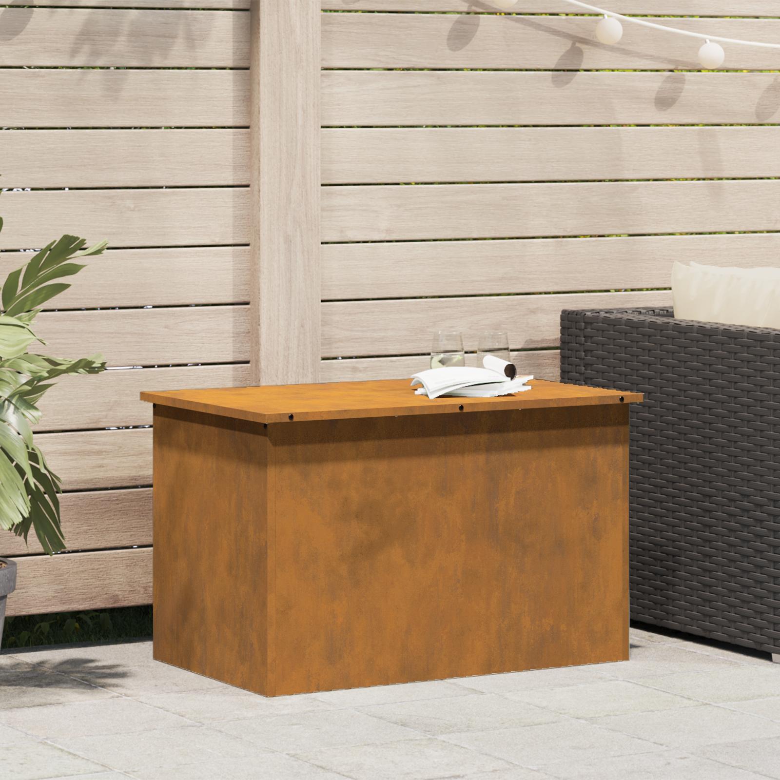 Udendørs Opbevaringskasse Brun 80 x 50,5 x 50 cm Forvitret stål