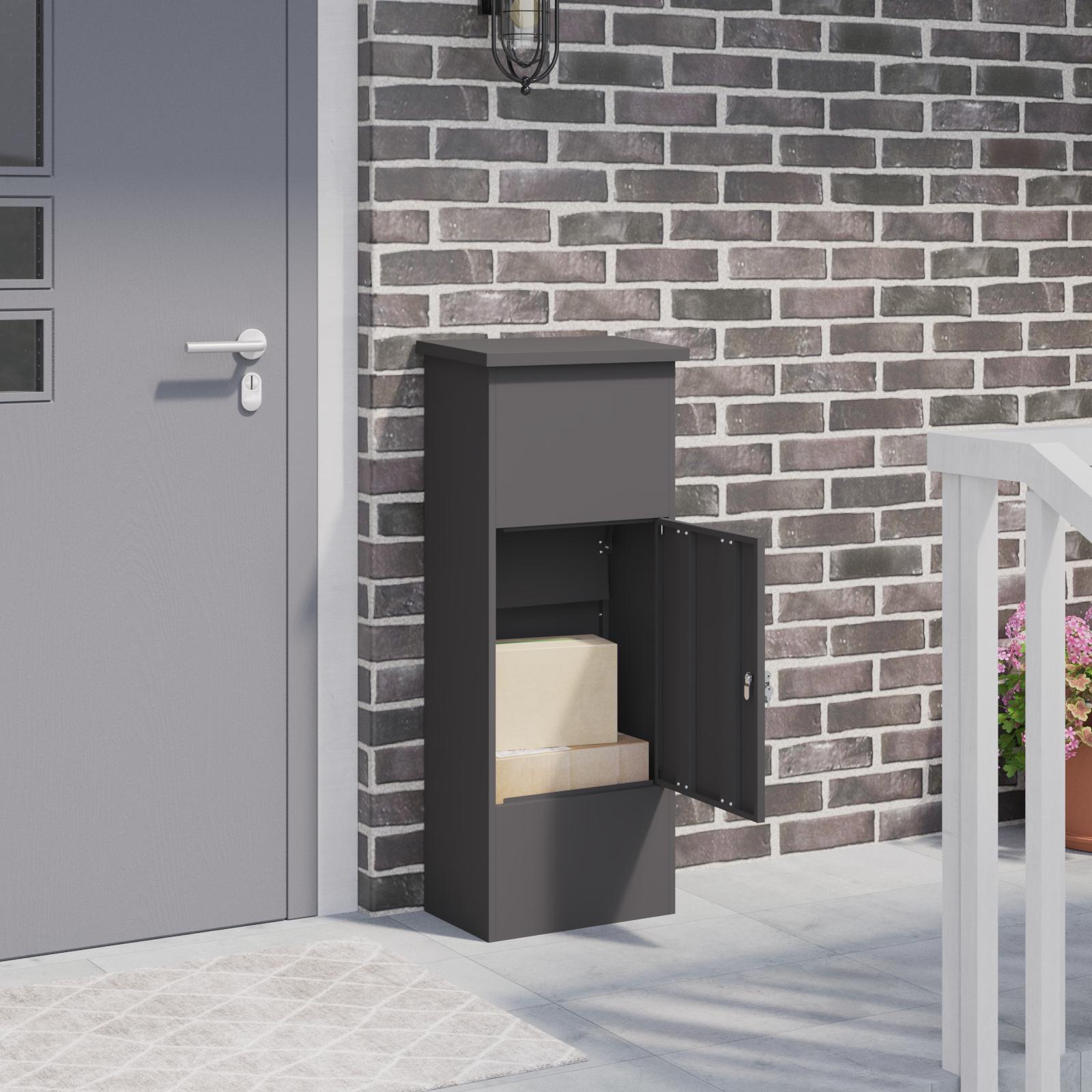 Pakke drop boks Sort 44,5 x 29 x 110,5 cm Stål