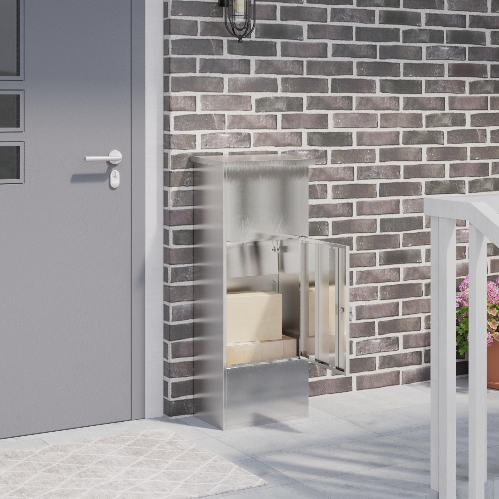 Pakke drop boks Sort 44,5 x 29 x 110,5 cm Rustfrit stål