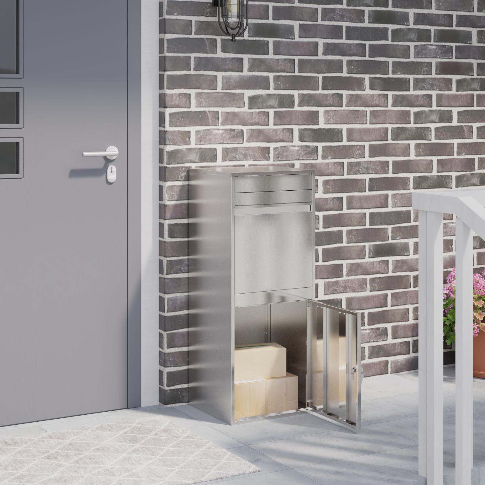 Pakke drop boks Sort 41 x 38 x 103 cm Rustfrit stål