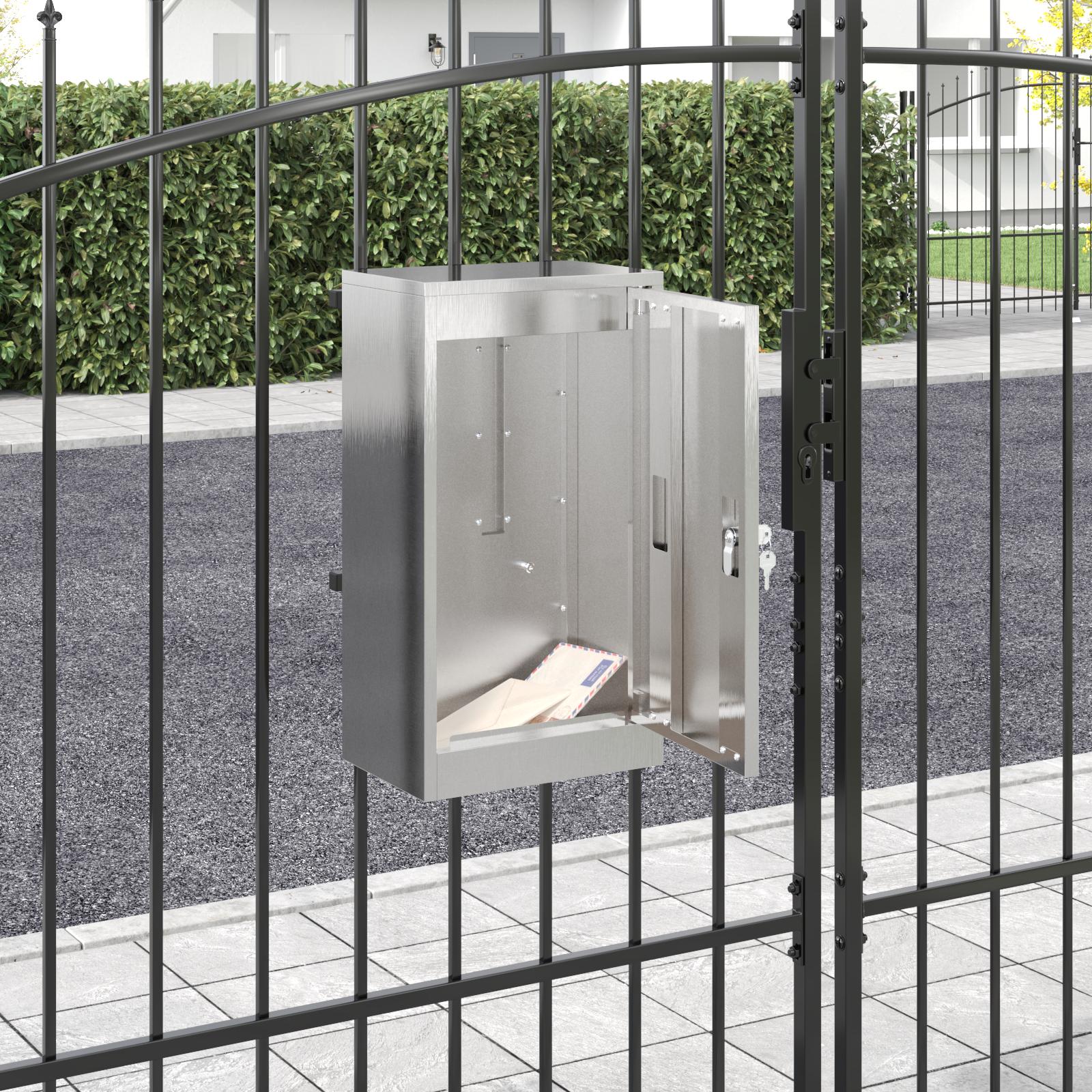 Postkasse Sort 30 x 23 x 55 cm Rustfrit stål