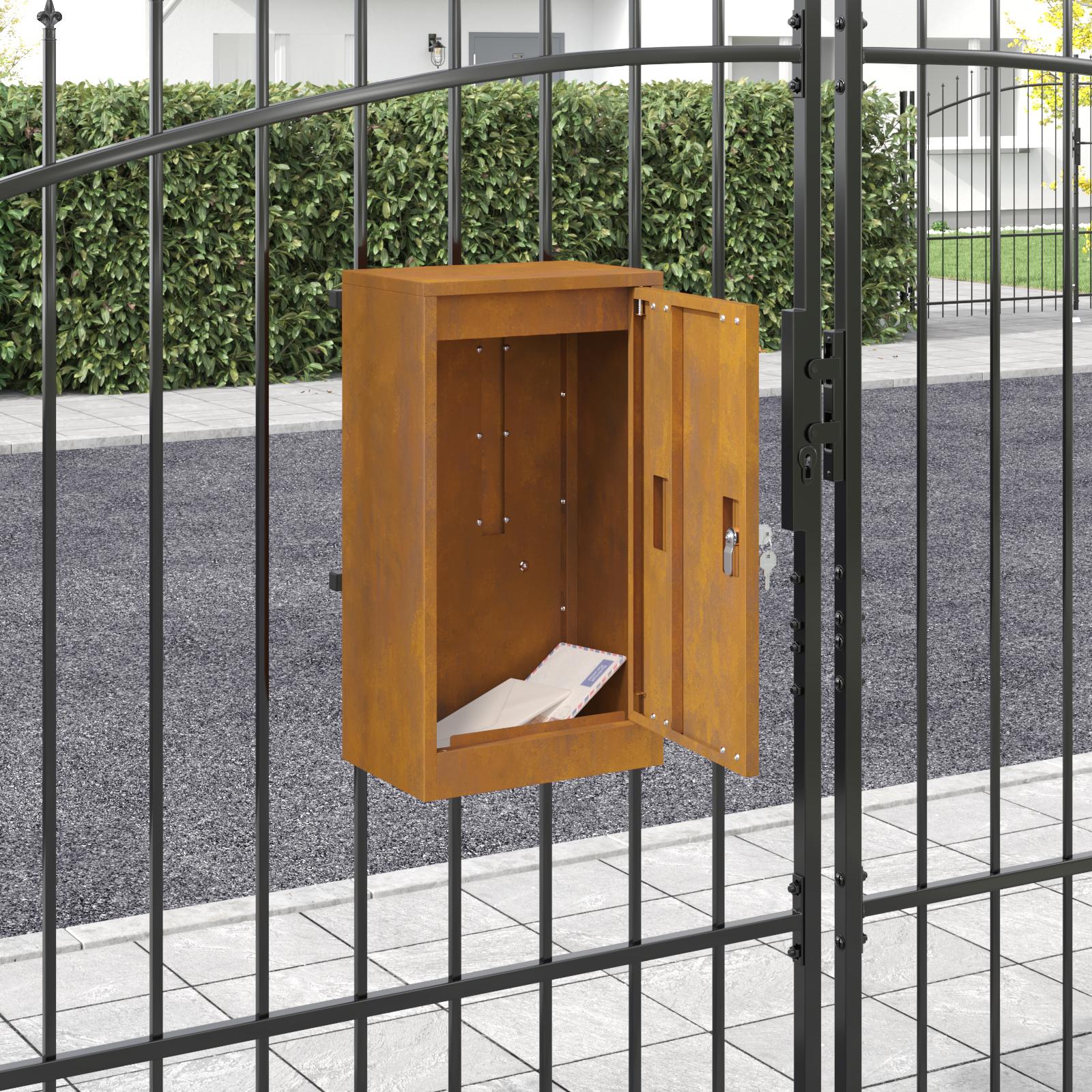 Postkasse Rusten 30 x 23 x 55 cm Forvitret stål