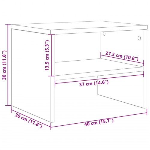 Natskabe 2 stk. - sort eg 40 x 30 x 30 cm
