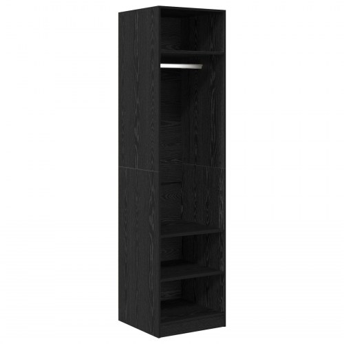 Garderobeskab i sort eg - 50 × 50 × 200 cm, konstrueret træ