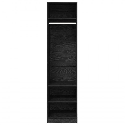 Garderobeskab i sort eg - 50 × 50 × 200 cm, konstrueret træ