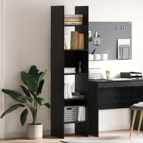 Bogreol i sort eg 40 × 35 × 180 cm - konstrueret træ