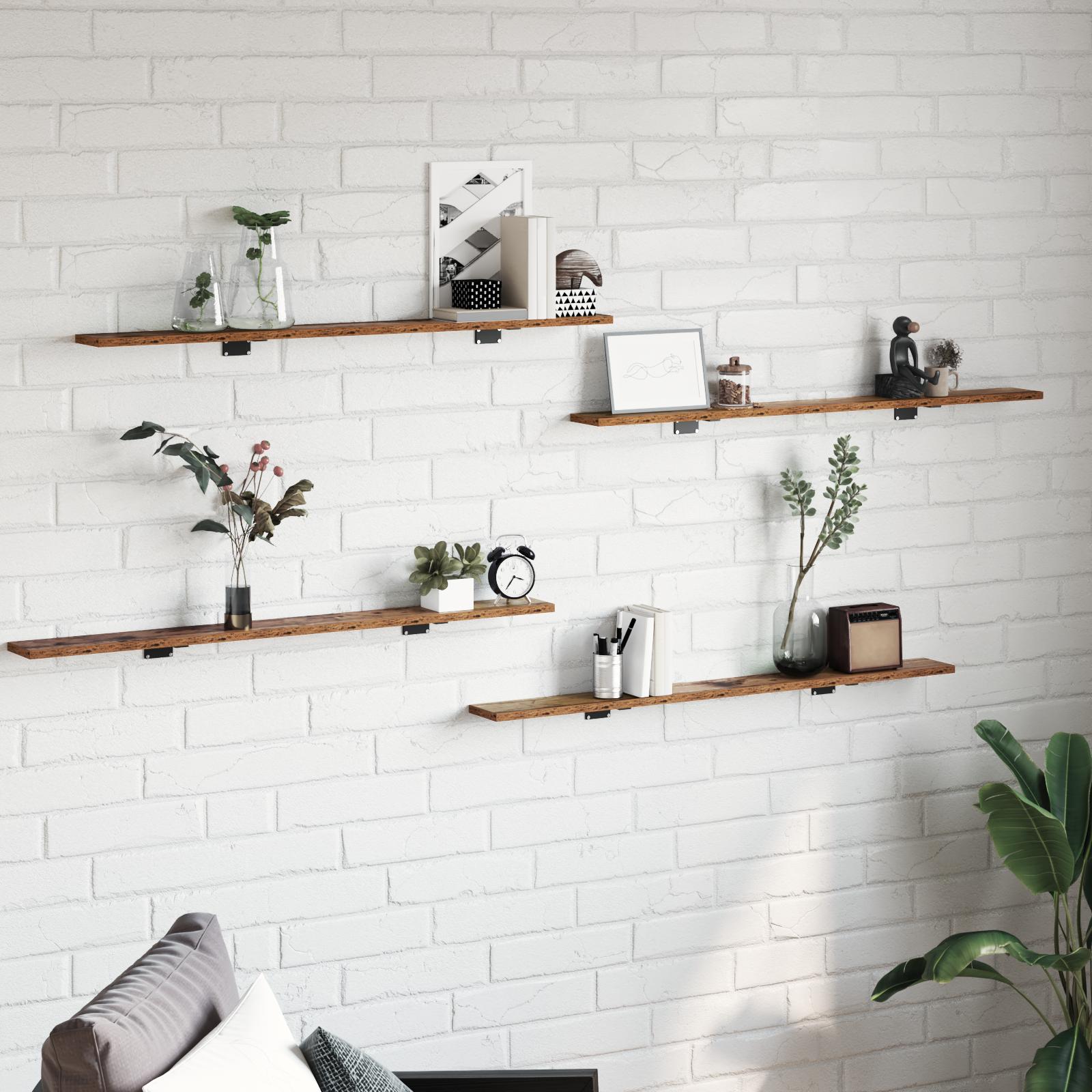 Bogshelf Board med hylde 4 stk Brun 100 x 40 x 1.5cm Spånplade billede