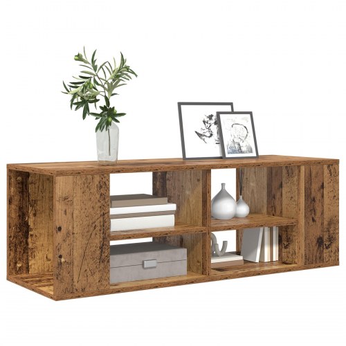 Væghængt TV-bord 102 x 35 x 35 cm - gammelt træ