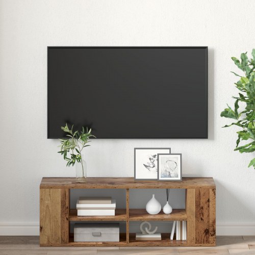 Væghængt TV-bord 102 x 35 x 35 cm - gammelt træ