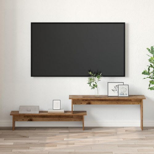 TV-møbelsæt vægmonteret 180,5 x 30 x 43 cm - gammelt træ
