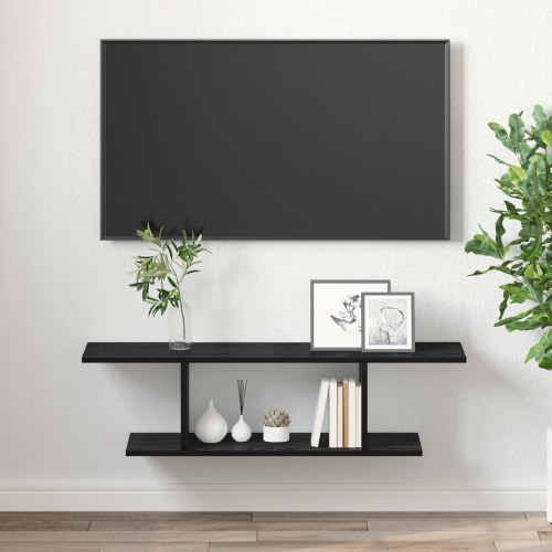 Væghængt TV-møbelsæt - sort, 103 x 30 x 26,5 cm