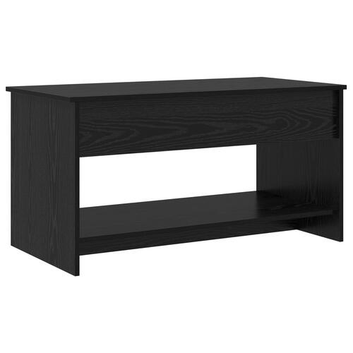 Sofabord med hylde Sort eg 102 x 50 x 52.5 cm Konstrueret træ