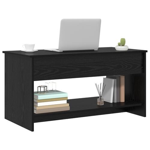 Sofabord med hylde Sort eg 102 x 50 x 52.5 cm Konstrueret træ