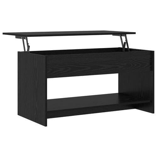 Sofabord med hylde Sort eg 102 x 50 x 52.5 cm Konstrueret træ