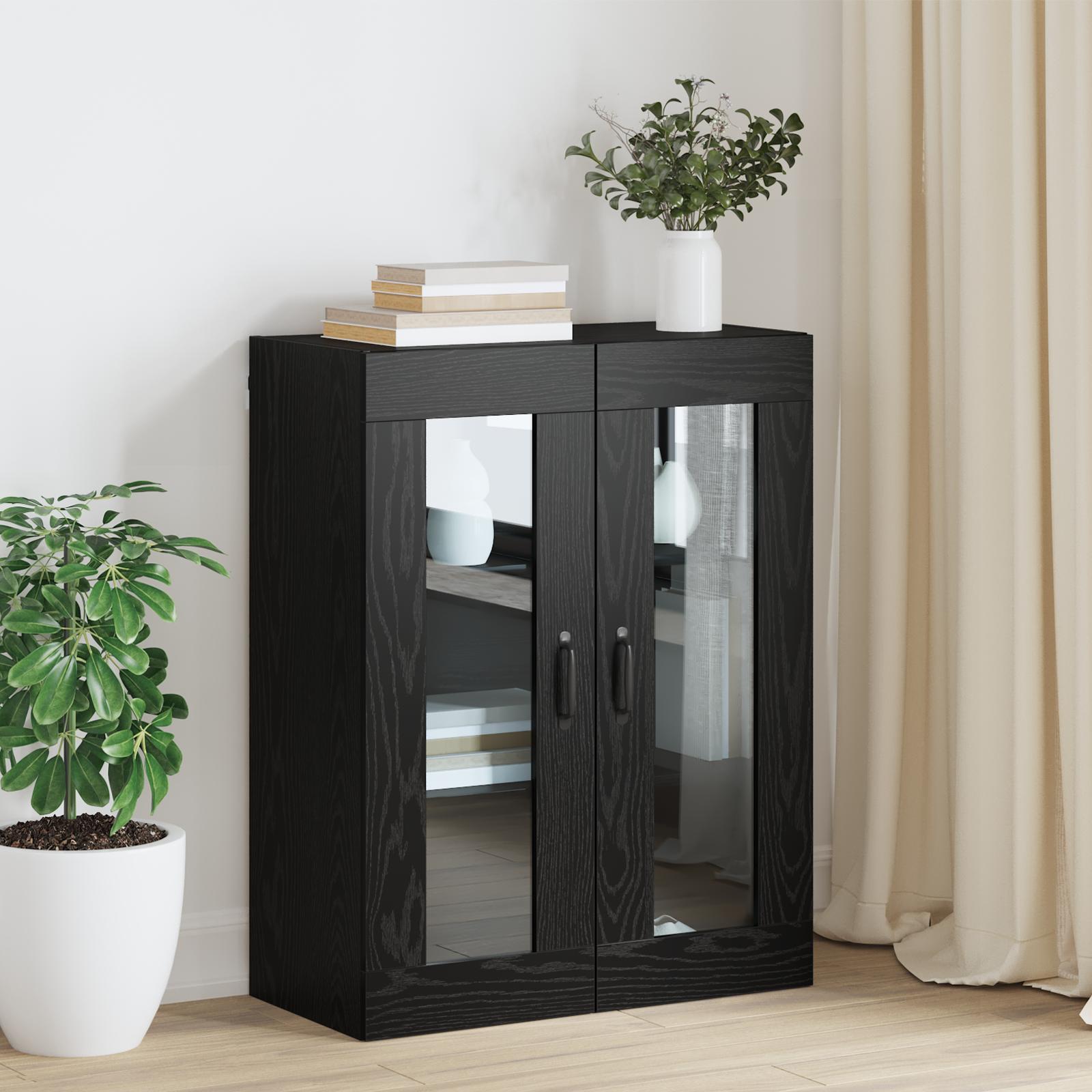 Hængende Vægs Cabinet Sort 69.5 x 34 x 90 cm Konstrueret træ billede