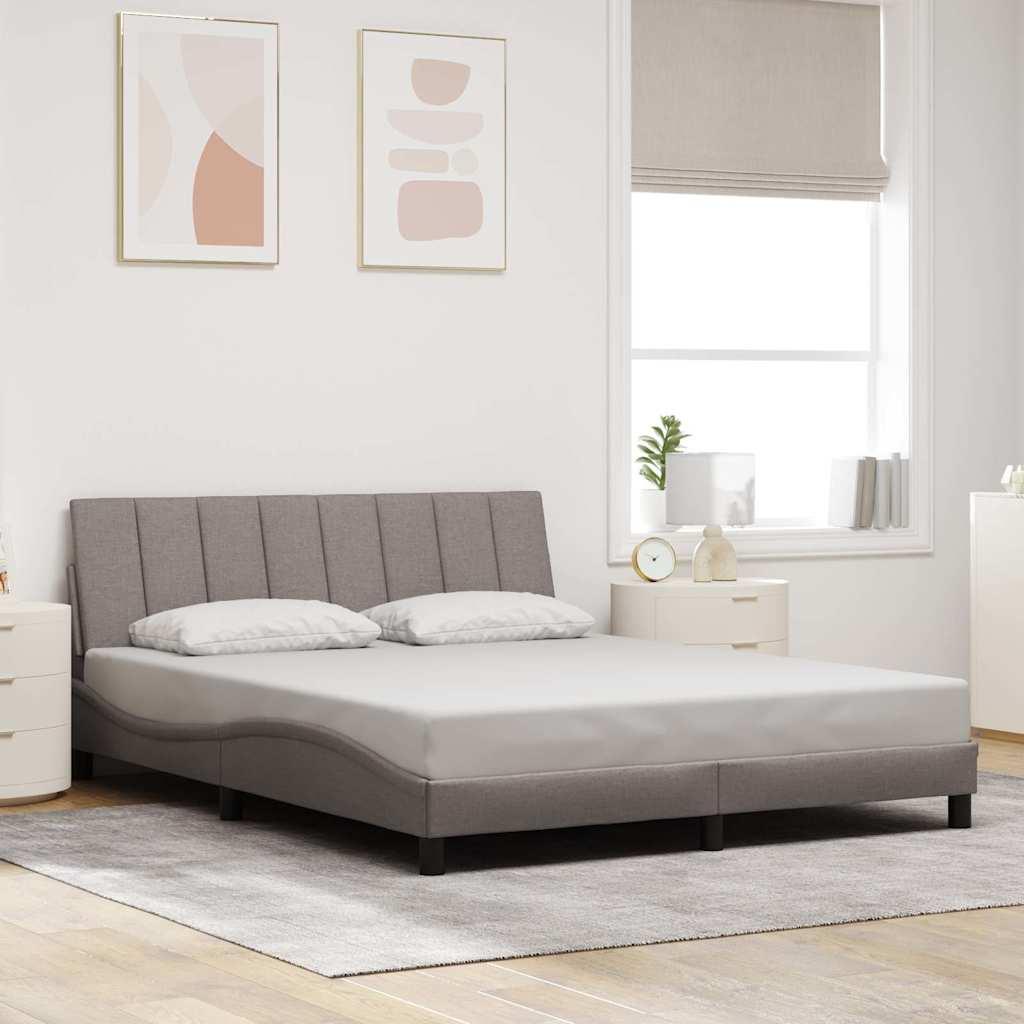 Sengeramme uden madras Hanko 160x200 cm stof gråbrun billede