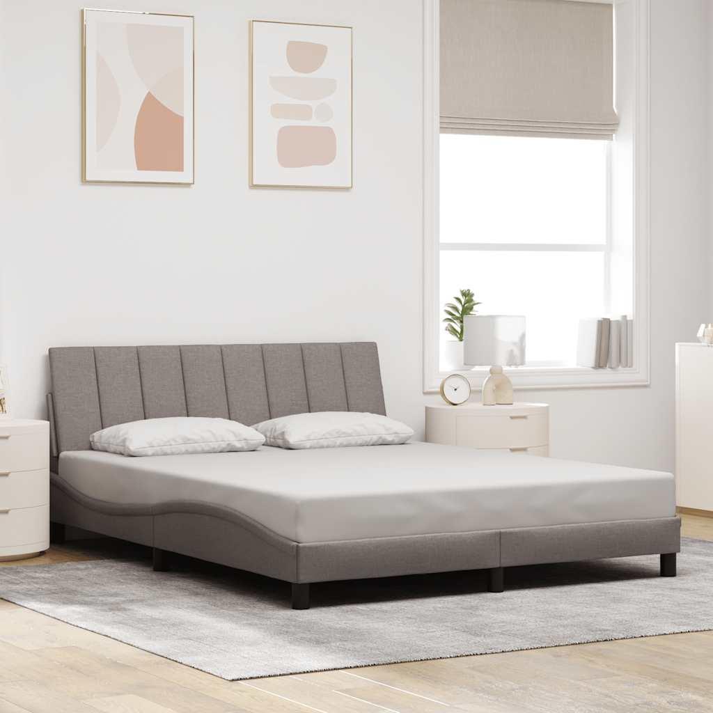 Sengeramme uden madras Hanko 160x200 cm stof gråbrun billede