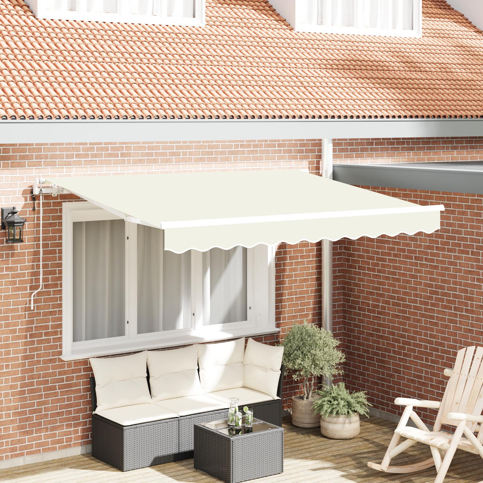 Utrækkelig Markise Creme 250 x 200 cm Polyester og Aluminium billede
