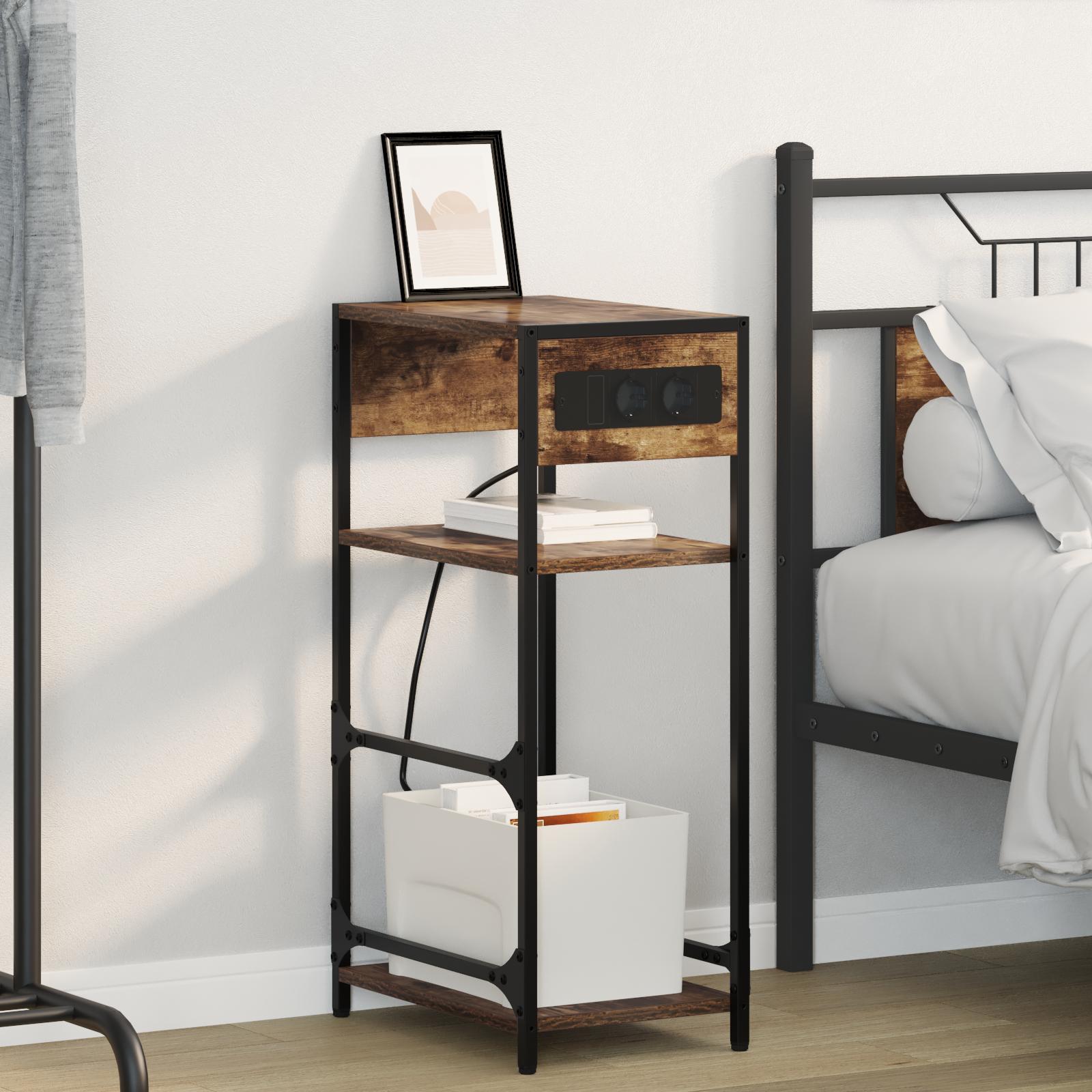 Natskab med skuffe Røget eg 40 x 27 x 76 cm Konstrueret træ