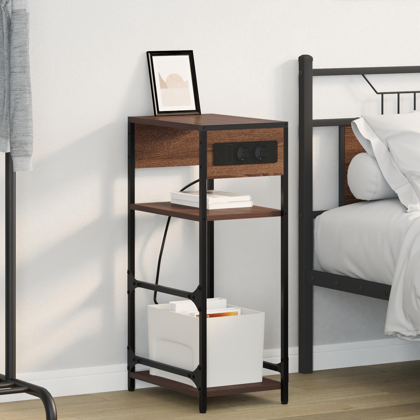 Natskab med skuffe Brun eg 40 x 27 x 76 cm Konstrueret træ