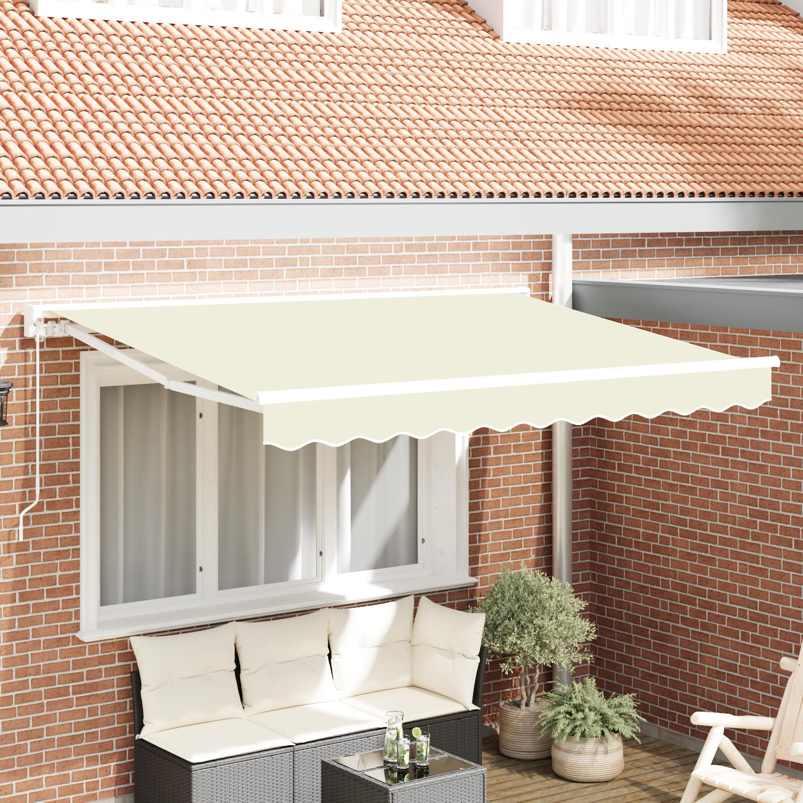 Utrækkelig Markise Creme 250x200 cm Stof billede