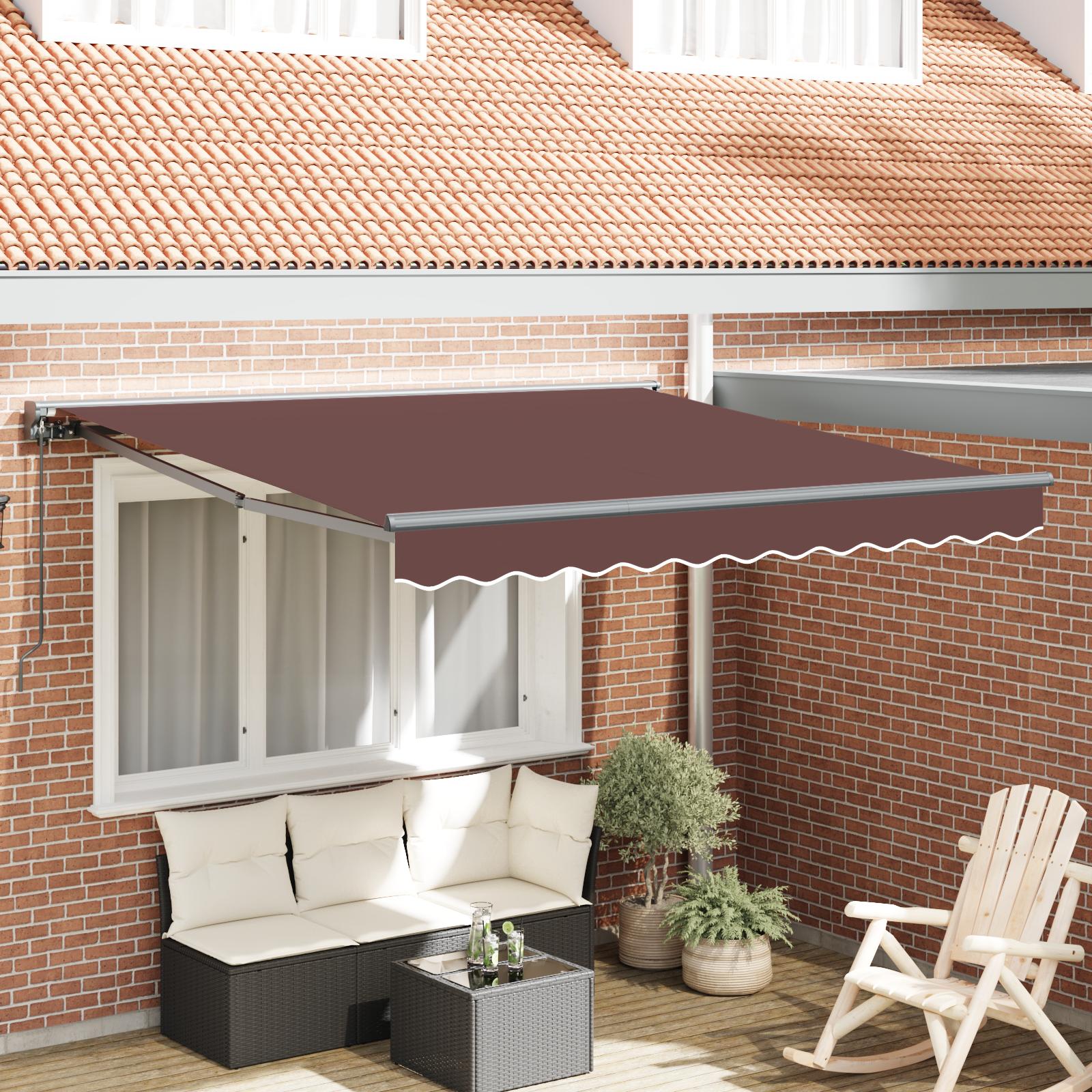 Utrækkelig Markise Brun 350x250 cm Stof billede