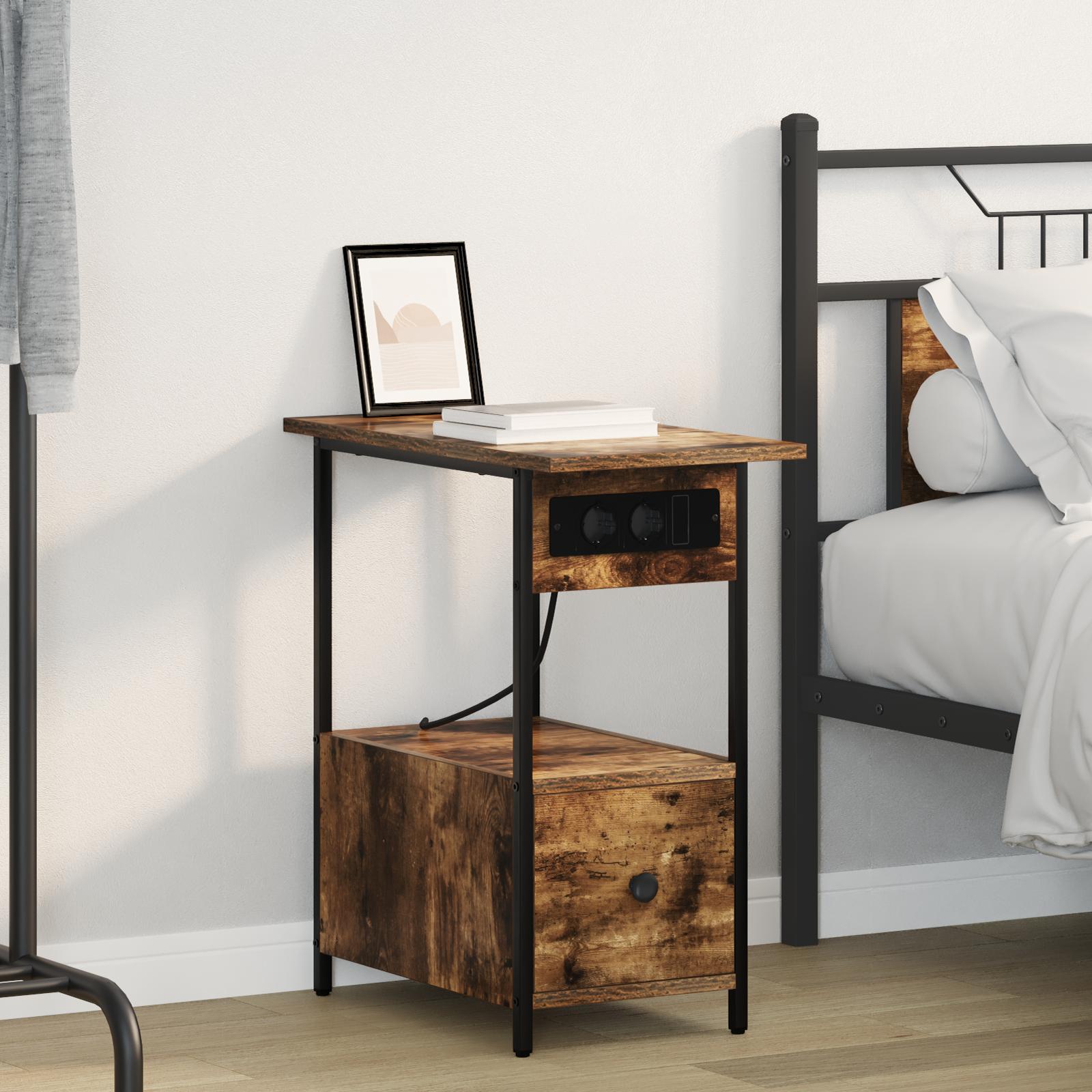 Natskab med skuffe Røget eg 60 x 30 x 61 cm Konstrueret træ