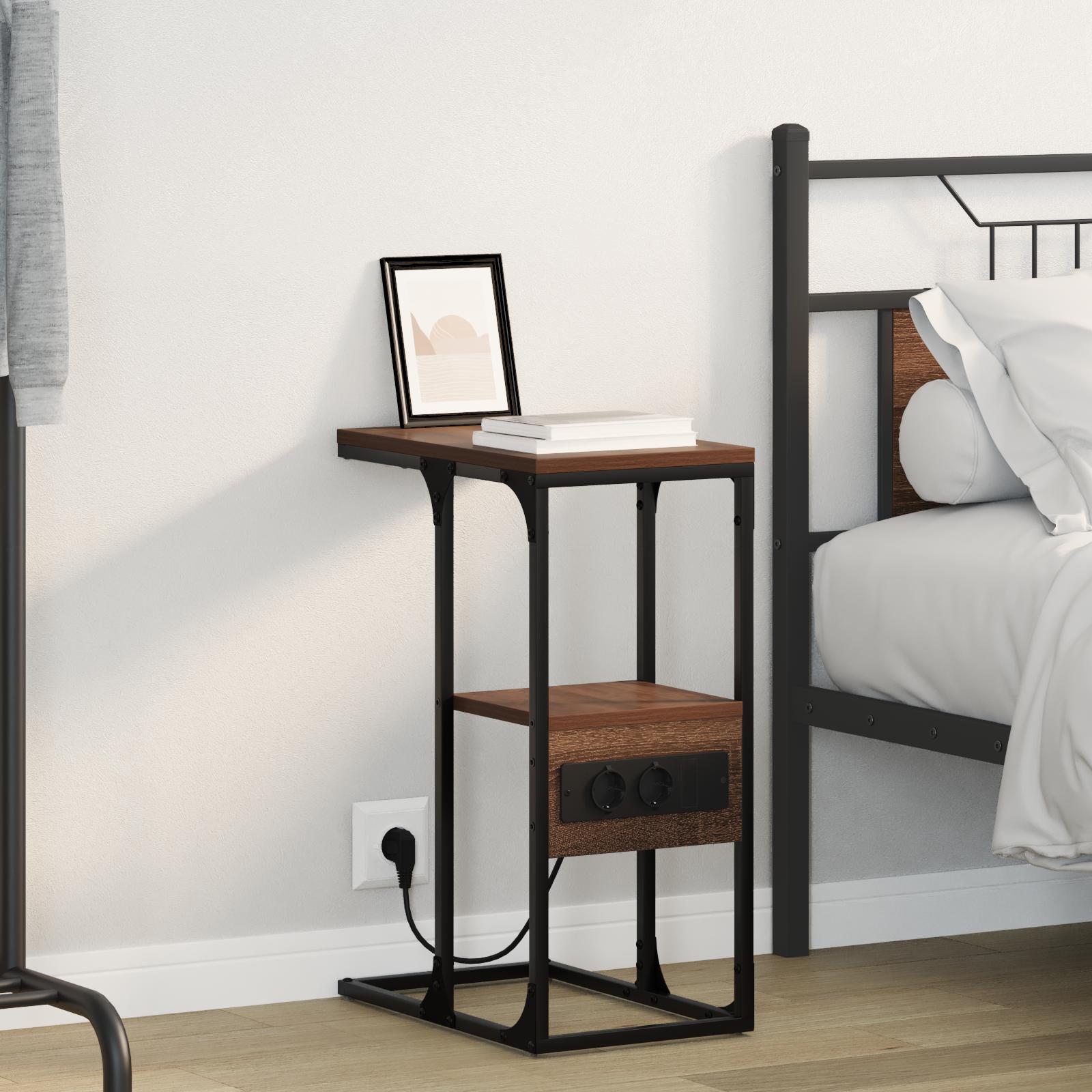 Sengebord Brun eg 41.5 x 26 x 60.5 cm Konstrueret træ