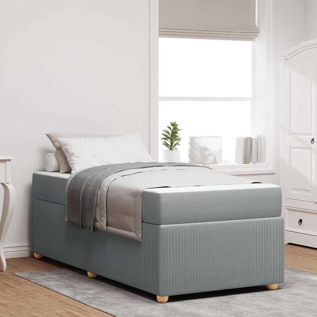 Sengeramme Med Madras Med Madras Lysegrå 100 X 200 Cm Stof