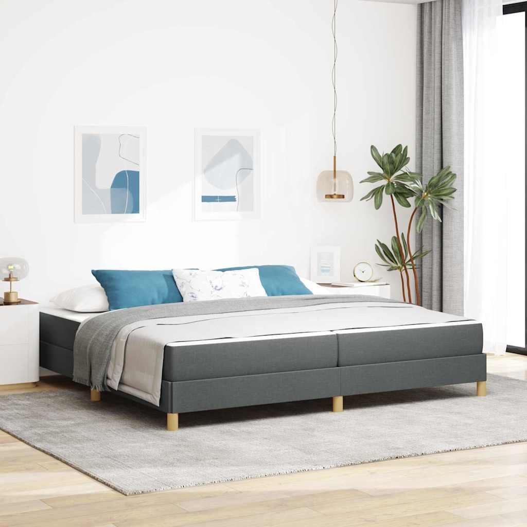 Box spring seng Taupe, Brun 200 x 200 cm Stof, Ingeniørtræ