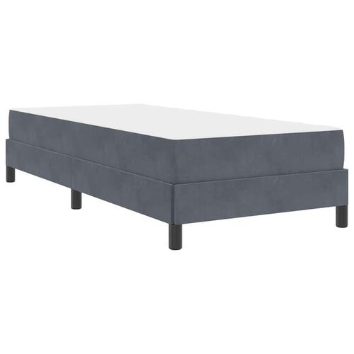 Boxmadras med topmadras Mørkegrå 90 x 200 cm Fløjl