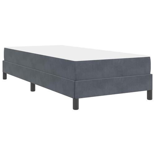Boxmadras med topmadras Mørkegrå 90 x 200 cm Fløjl