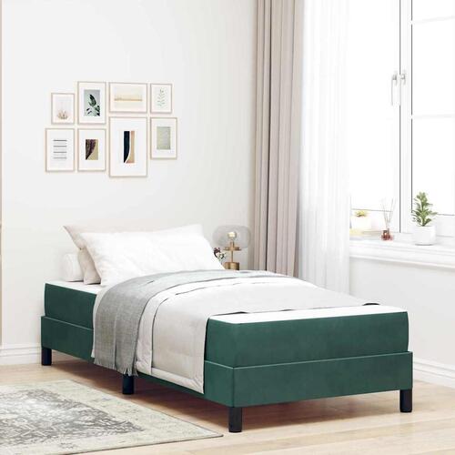 Boxmadras med topmadras Mørkegrøn 90 x 200 cm Fløjl