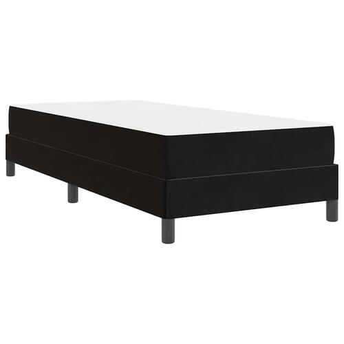 Boxmadras med topmadras Sort 100 x 200 cm Fløjl