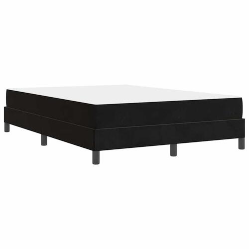 Boxmadras med topmadras Sort 140 x 200 cm Fløjl