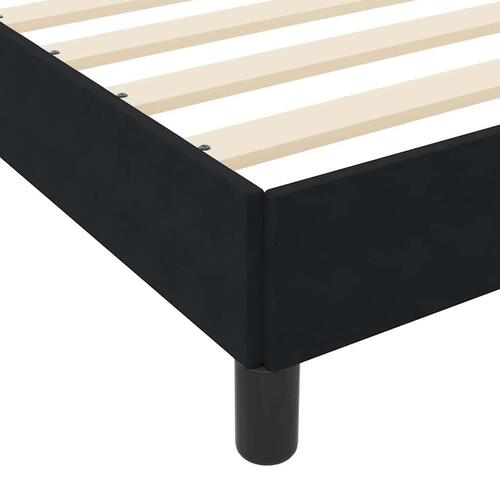 Boxmadras med topmadras Sort 140 x 200 cm Fløjl