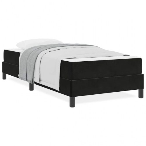 Kontinentalseng med madras - sort stof 80 × 220 cm