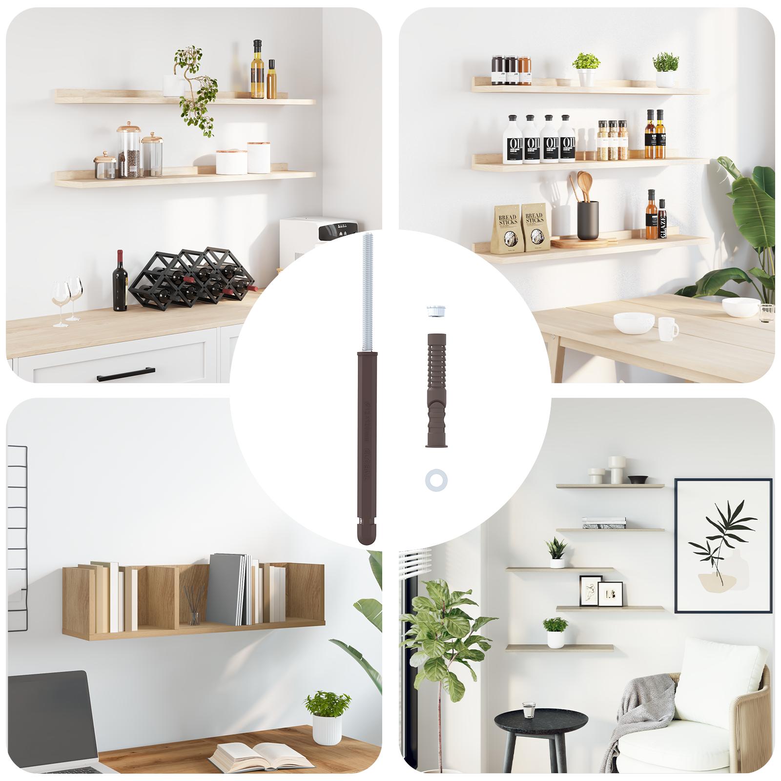 Svævende Hyldeknægte 12 stk Brun Ø12 x 190 mm Stål