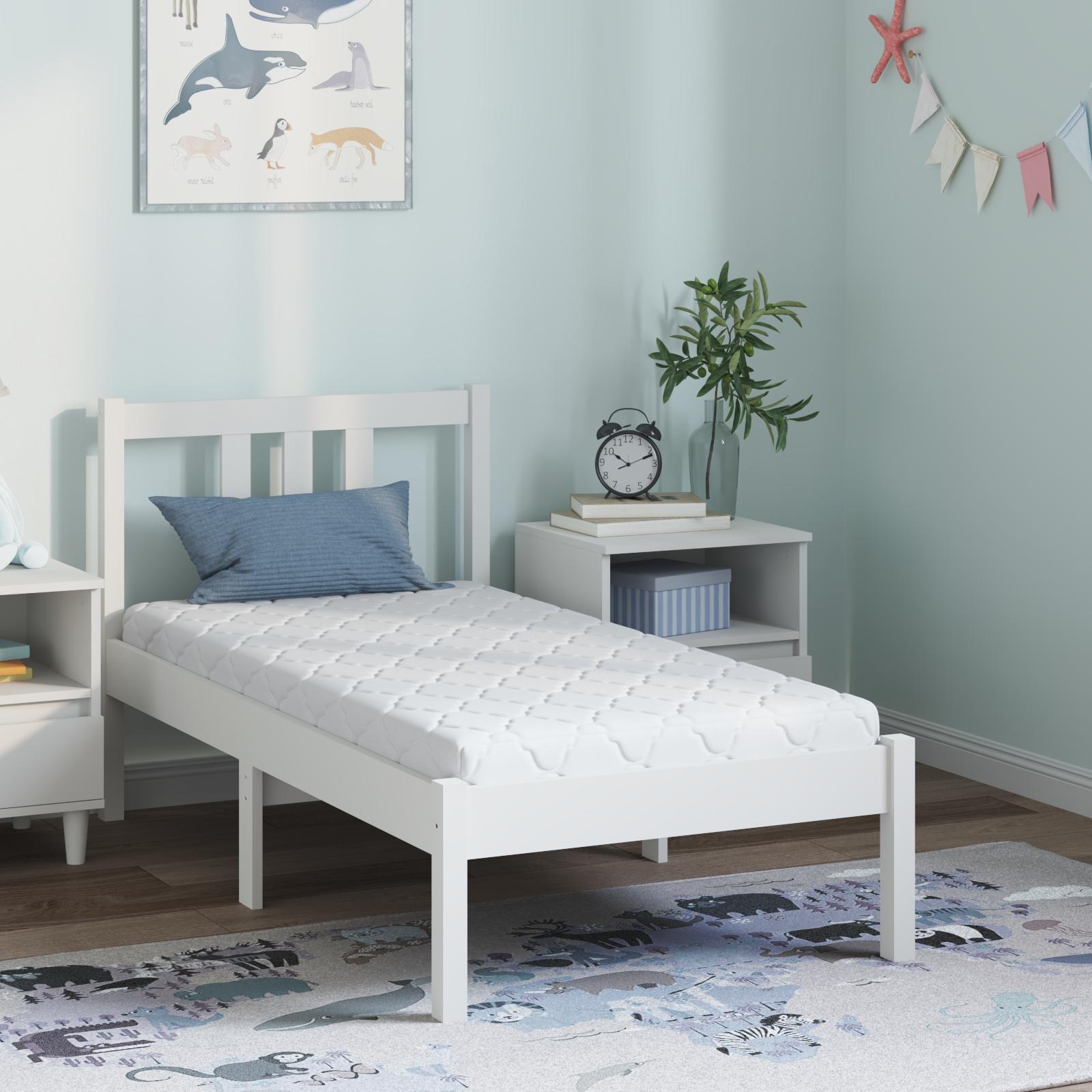 Madras med Kokoslag Hvid 160 x 80 cm PU Skum billede