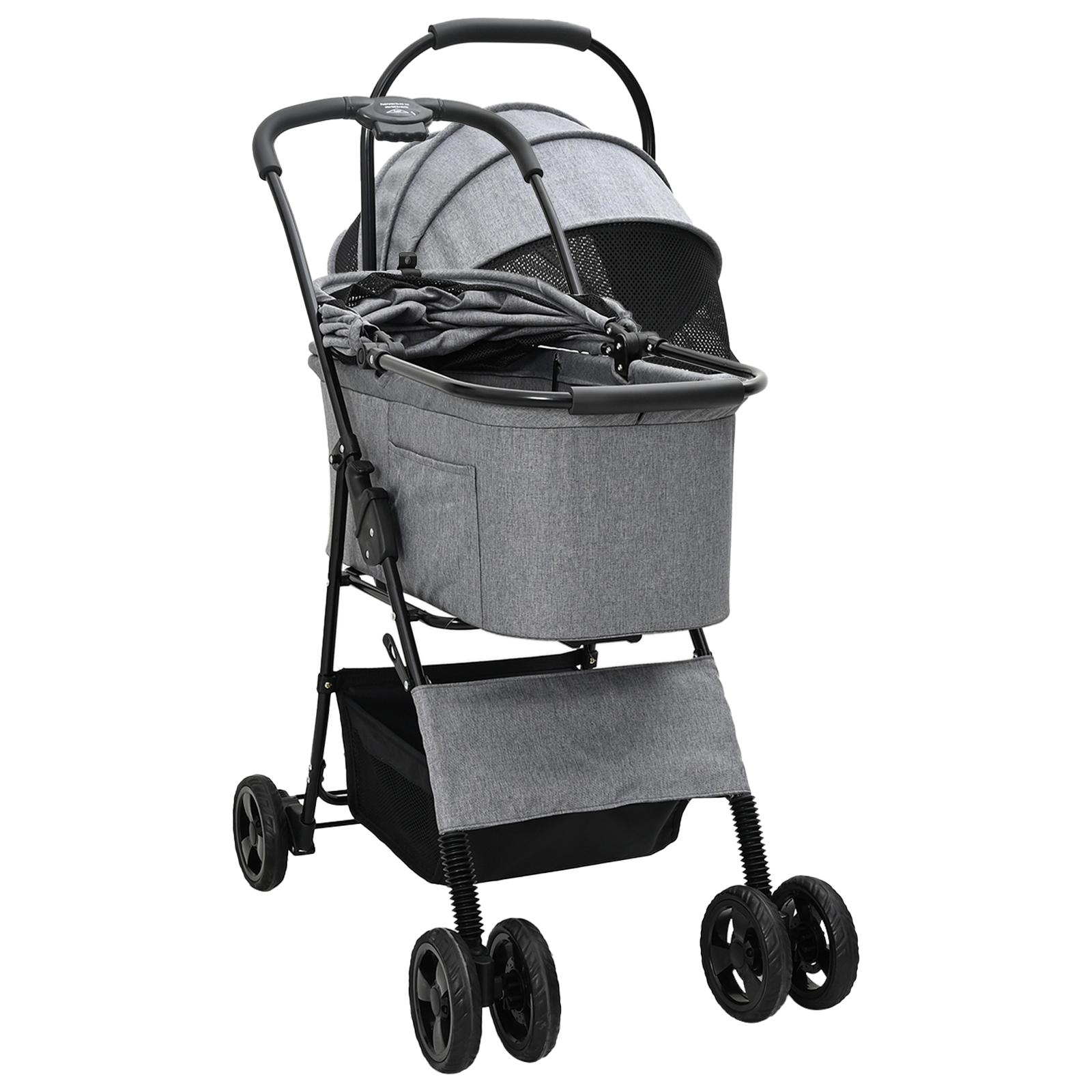 Sammenklappelig kæledyrsvogn Grå 81 x 47 x 99 cm Oxford stof