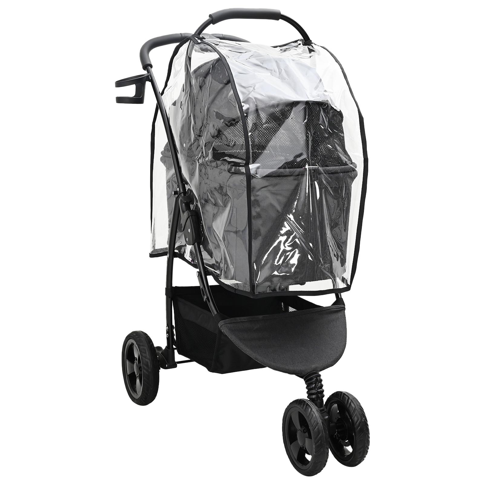 Sammenklappelig kæledyrsvogn Sort 78 x 54 x 101 cm Oxford stof