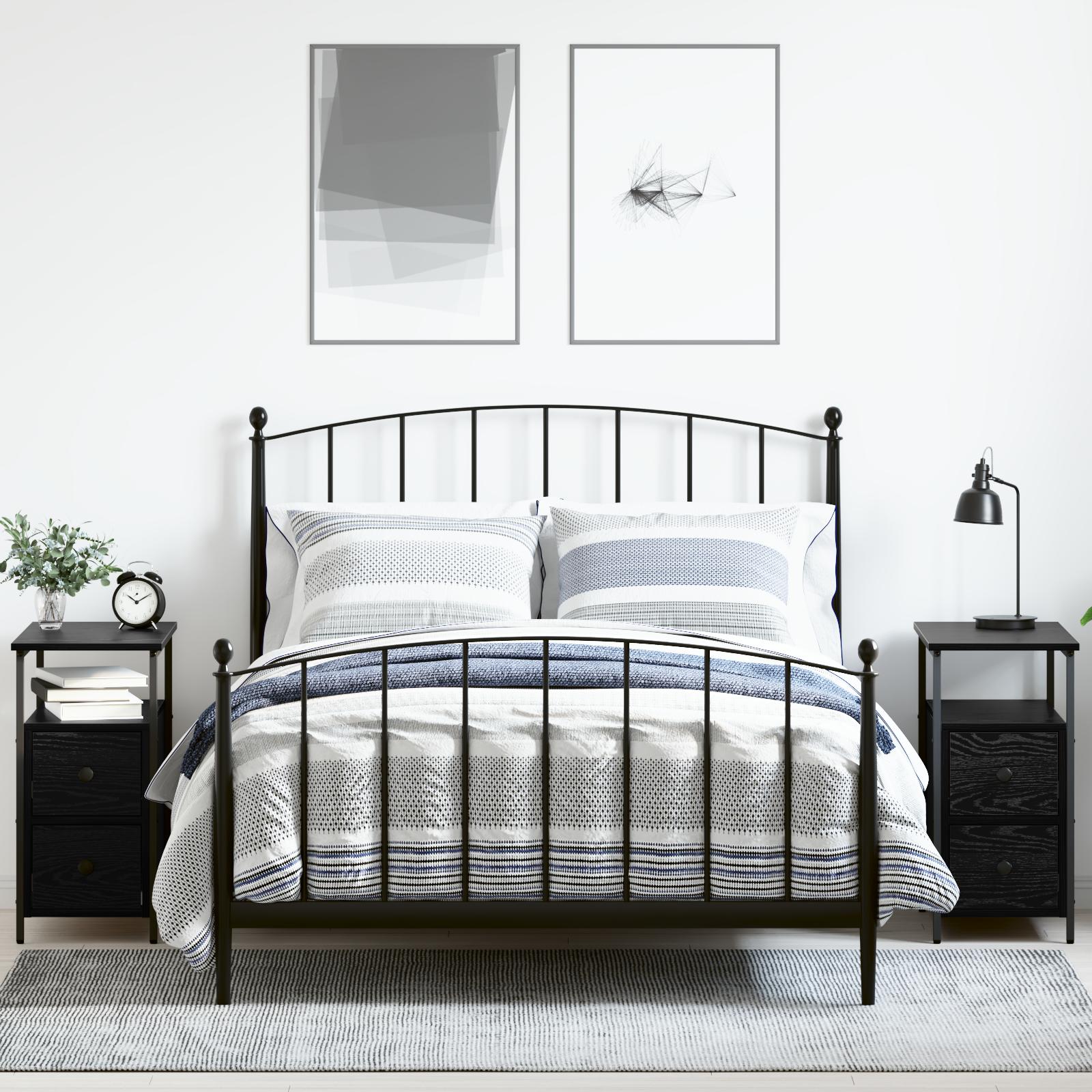 Natskab 2 stk Sort eg 30 x 60 x 60 cm Jern og spånbet