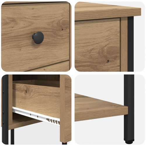 Sengebordssæt 2 stk. artisan eg 32 x 42 x 70 cm