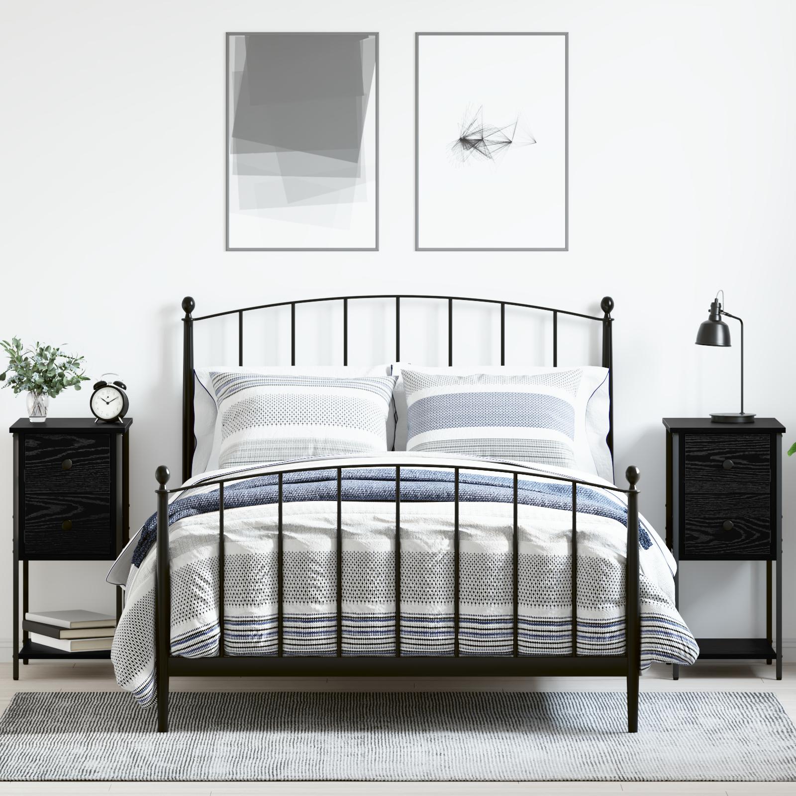 Natskab 2 stk Sort eg 32 x 42 x 70 cm Jern og spånbet