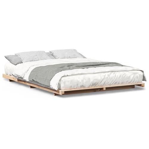 Gulv seng ramme Brun 160 x 200 cm Massivt fyrretræ