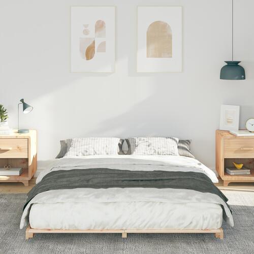 Gulv seng ramme Brun 160 x 200 cm Massivt fyrretræ
