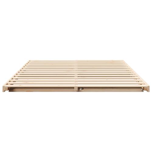 Gulv seng ramme Brun 160 x 200 cm Massivt fyrretræ