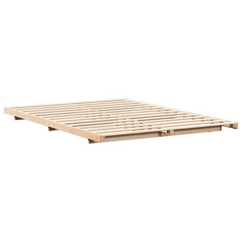 Gulv seng ramme Brun 160 x 200 cm Massivt fyrretræ